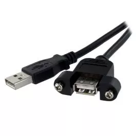 1 ft Panel Mount USB Cable A to A - F/M