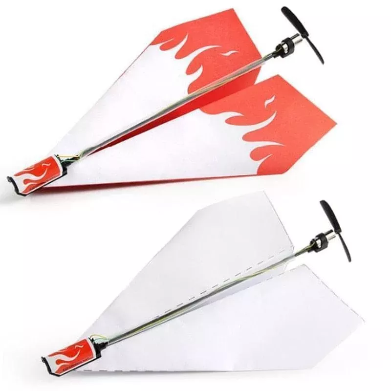 1 szt. Samolot Rc Składany papierowy Model DIY Moc silnika zdalnie sterowany samochód Samolot zabawkowy dla dzieci Model samolotu Losowy kolor