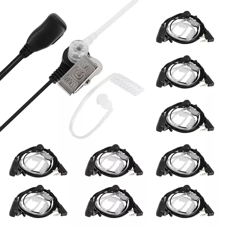 [10 pack] Radioddity Covert Acoustic Tube Earpiece for Baofeng Radioddity TYT | PTT MIC | K Plug