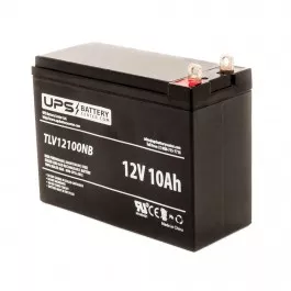12V 10Ah Battery with Nut & Bolt Terminals - L: 5.95" x W: 2.56" x H: 4.37"